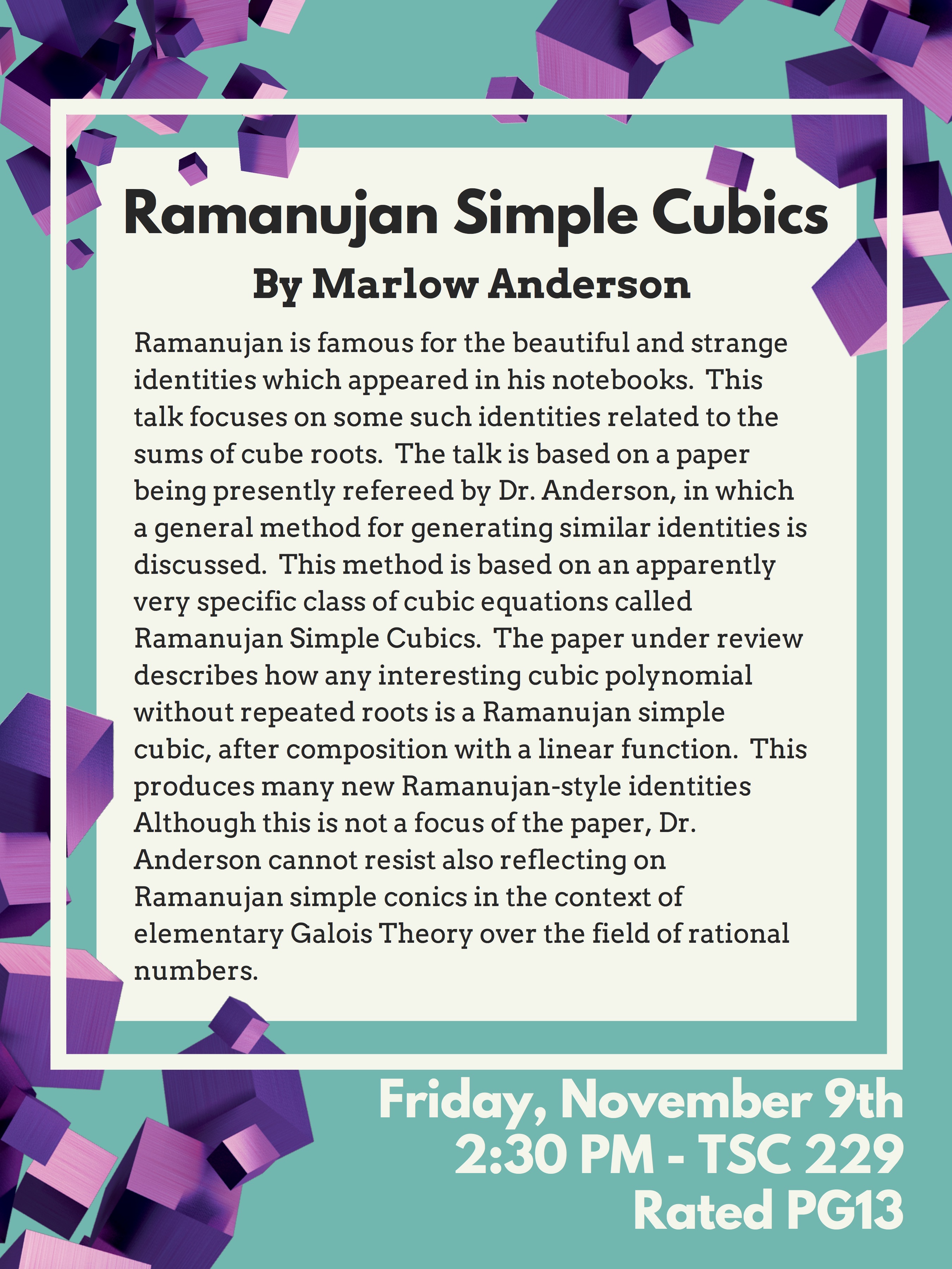 Ramanujan Simple Cubics